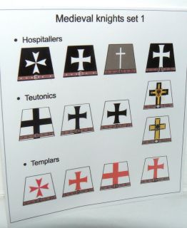 13 Custom stickers lego castle kingdoms KNIGHTS templars teutonics 