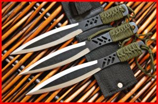 Newly listed 8 3pc NEW Balanced Throwing triple point Knives sheath 