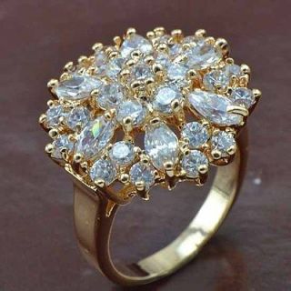Gorgeous 9K Gold Filled CZ Engagement Wedding Ring,size 8,M039