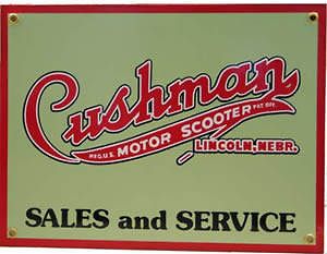 cushman motor scooter sales service sign  34