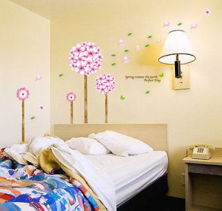 Hot Pink Beautiful Flower Tree Removable Wall Sticker Mural Wall 