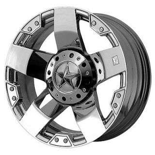 22x12 KMC XD Rockstar XD775 6 Lug Chrome 4 New Wheels Rims FREE Caps 