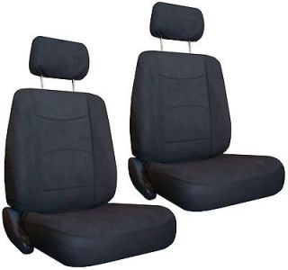 All Black Low Back Synthetic Faux Brushed Suede Seat Covers #2