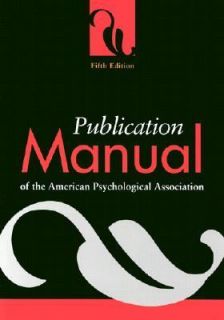 Publication Manual of the American Psychological Association by 