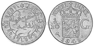 Netherlands East Indies 1/10 Gulden, 194