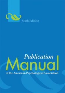 Publication Manual of the American Psychological Association by 