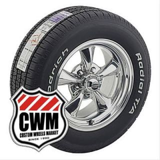 15x7 Polished Aluminum Wheels Rims BFG Tires 225/60R15 for Chevy Nova 