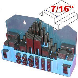 58 pc 7/16 Slot 3/8 Stud HOLD DOWN CLAMP CLAMPING SET KIT for 
