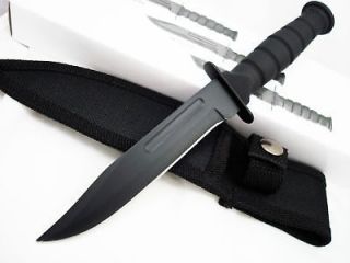Military USMC Small Marine Fighting Black Combat Bowie Knife Survival 