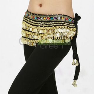 Velutum Belly Dance Hip Scarf Wrap Belt Costume with 248 Gold Coins 