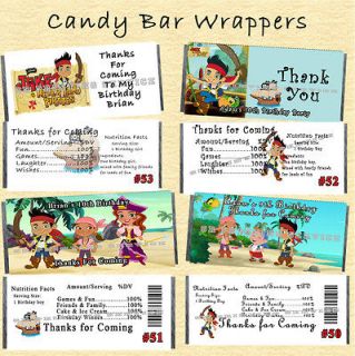 Jake and The Neverland Pirates Birthday Candy Wrappers 20 each 