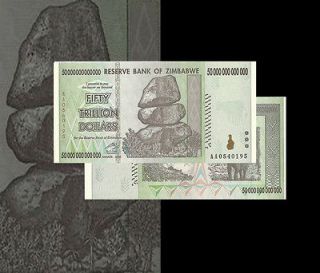 Zimbabwe 50 Trillion Dollar 2008, P~90. UNC and 100 % Genuine