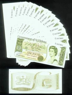 1982 ST HELENA CONSECUTIVE PACK of 100 UNCIRCULATED £ 1 ( ONE POUND 