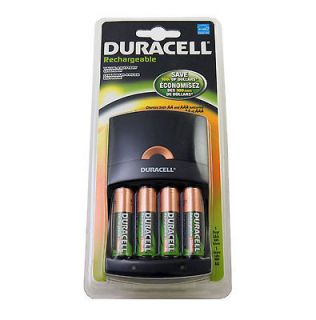 NEW Duracell Charger with 4 AAA PRE CHARGED sealed Rechargeable NiMH 
