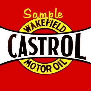 Castrol 2x2 Gas Vinyl Stickers Motor Oil Decals Gasoline Pump Signs 