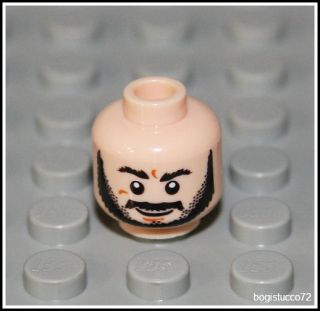 Lego Indiana Jones x1 Flesh Head Beard Smile ★ Scared Grin Man 