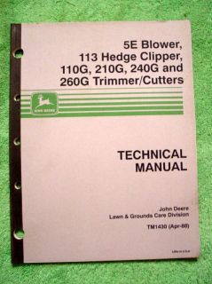   110G 210G 240G 260G TRIMMER 5E BLOWER 113 HEDGE CLIP TECHNICAL MANUAL