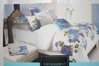 NEW CYNTHIA ROWLEY FLORAL COTTON 3PC DUVET SET FULL/QUEEN NEW