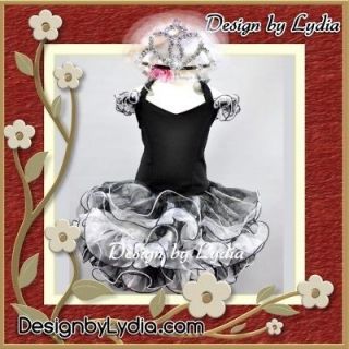 387Z Black Glitz Pageant Cupcake 2tone Style Pageant Crowning Girl 