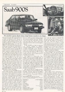 1986 saab 900s road test classic article p52 time left