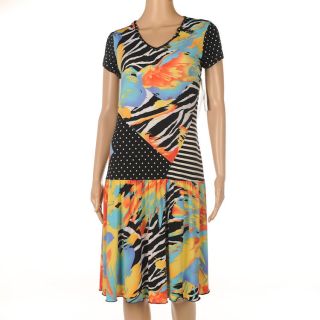 WM 16 FRANK LYMAN Multicolour Print Short Sleeve Dress SZ 34/UK 8 RRP 
