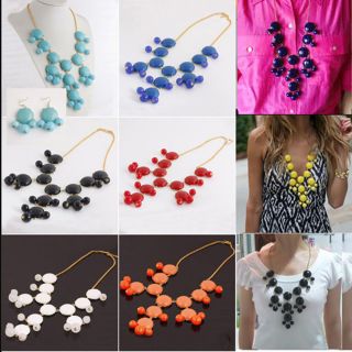 New Women Bubble Bib Statement Fashion Necklace Choose From 12 Colors