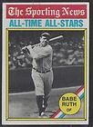 1976 TOPPS SPORTING NEWS ALL STAR BABE RUTH VG+ #345 CREASED