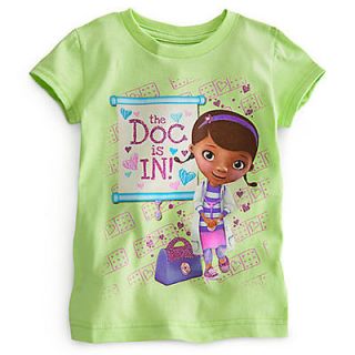 DOC MCSTUFFINS TEE FOR GIRLS SIZE 4 GREEN THE DOC IS IN GLITTER 