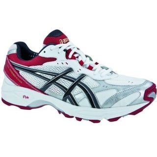 Asics Strike Rate 2 Mens Cricket Shoes White / Charcoal / Red   New 