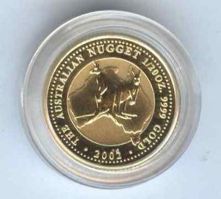 2002   1/20 OZ. GOLD AUSTRALIAN KANGAROO ( NUGGET )   ORIGINAL CAPSULE