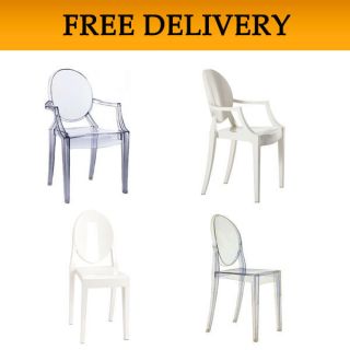 CLEAR/WHITE Victoria/Louis Ghost Philippe Philip Starck Style Chair 