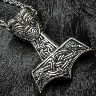 Mens Viking Thors Hammer Amazing Detail Silver Brass Celtic 