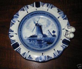 signed 303 delft ashtray w holland shoes windmill one day