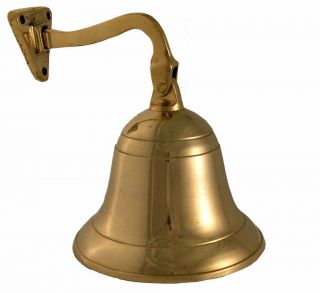 Small Brass Ship Bell 4 (10.2cm) Diameter with Mounting Hardware