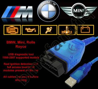 BMW USB OBD Diagnostic cable INPA Ediabas Ncs Expert DIS v57 SSS v32 