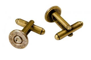 357 Magnum Antiqued Brass Bullet Cufflinks Wedding Cuff Links