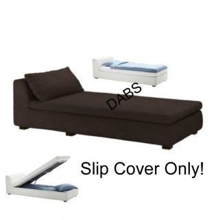 IKEA VAXHOLM Chaise Longue Bed Section Slip cover In Teno Brown