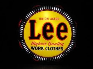 lee work clothes neon spinner disp orig adv overalls time