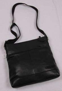 NWT COACH Men Camden Pebbled Leather Large Zip Top Crossbody Bag # 