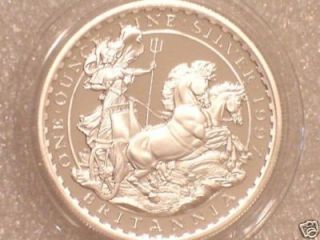 1997 ROYAL MINT BRITANNIA 10TH ANNI CHARIOT £2 TWO POUND SILVER PROOF 