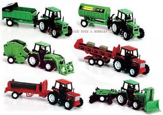 NEW RAY COUNTRY LIFE FARM TRACTOR & TRAILER SET OF 6 ASST NEW 1/32 
