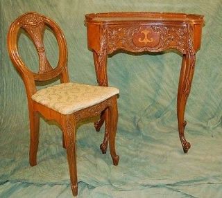 Antique French Inlaid Kidney Shaped Telephone Table Writing Desk 