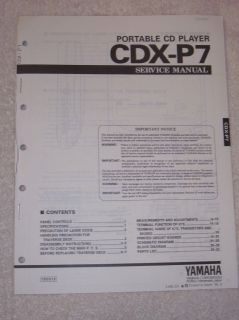 yamaha service manual cdx p7 cd disc player time left