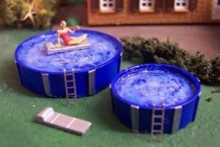 Swimming Pools Above Ground with Rafts N Scale 1160 Model Railroad 