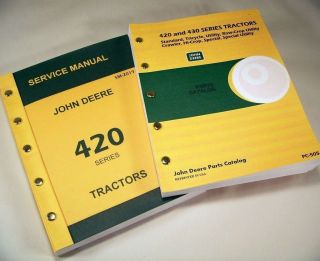 JOHN DEERE 420 TRACTOR SERVICE AND PARTS CATALOG MANUALS REPAIR SHOP 