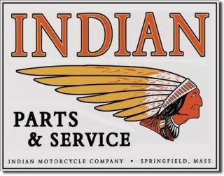 indian motorcycle parts service retro metal tin sign time left