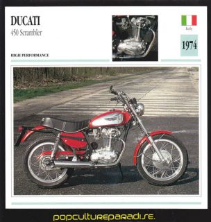 1974 ducati 450 scrambler motorcycle picture atlas card from canada 