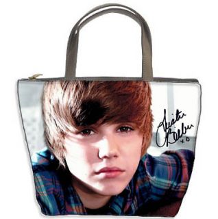 new justin bieber autograph print bucket tote bag gift