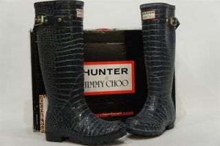 jimmy choo hunter rain welly croc boots navy blue 35 36 5