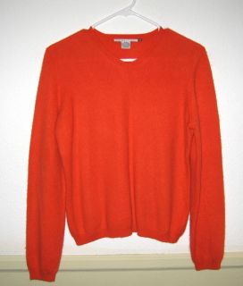 women s evelyn grace orange 100 % cashmere sweater size p m